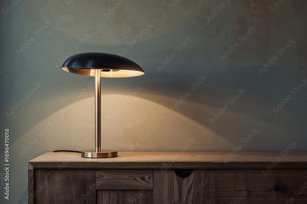 Poster elegant lamp design placed on a sideboard