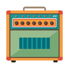 retro radio isolated on white