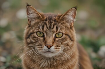 Fototapeta premium Close-up of a Brown Feline in the Wild