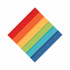 Rotated Square With Diagonal Multicolored Stripes