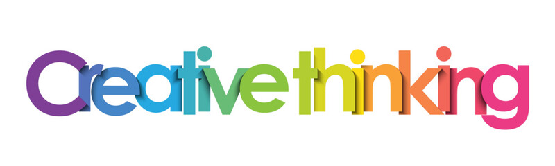 CREATIVE THINKING colorful vector typography banner