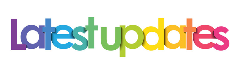LATEST UPDATES colorful vector typography banner