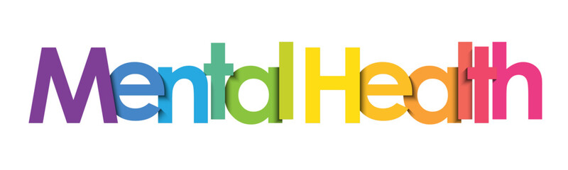 MENTAL HEALTH colorful vector typography banner