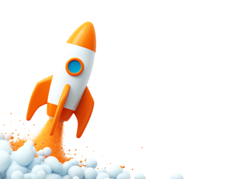 tech rocket modern spacecraft digital illustration