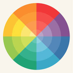 Obraz premium Vivid Concentric Gradient Color Wheel on Light Neutral Background