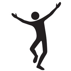 Dynamic Human Silhouette Celebrating Success with Raised Arms