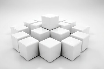 Modular System Cube. Isolated Cube Datum in Geometrical Business Concept