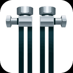 Frankenstein Bolt App Icon in Industrial Geometric Style