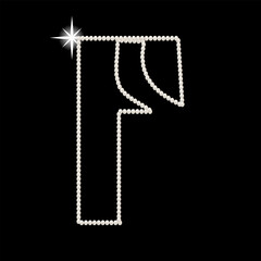 Capital Letters F of English alphabet. luxury and elegant font glamour style