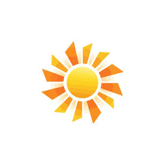 Fototapeta premium Minimalist Solar Energy App Icon in Warm Yellow & Orange