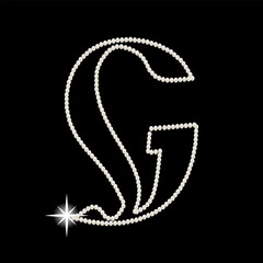 Capital Letters G of English alphabet. luxury and elegant font glamour french style