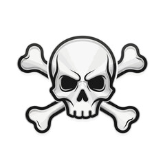 Elegant Monoline Skull App Icon in Silver and Black