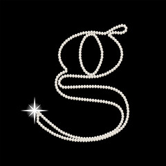 Capital Letters G of English alphabet. luxury and elegant font glamour french style