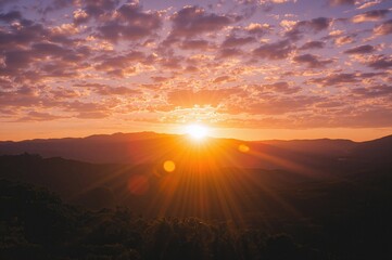 Stunning twilight over coastal hills with vibrant sky and serene natural landscape