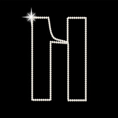 Capital Letters H of English alphabet. luxury and elegant font glamour french style