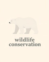 Fototapeta premium Adorable Polar Bear Illustration for Wildlife Conservation Awareness