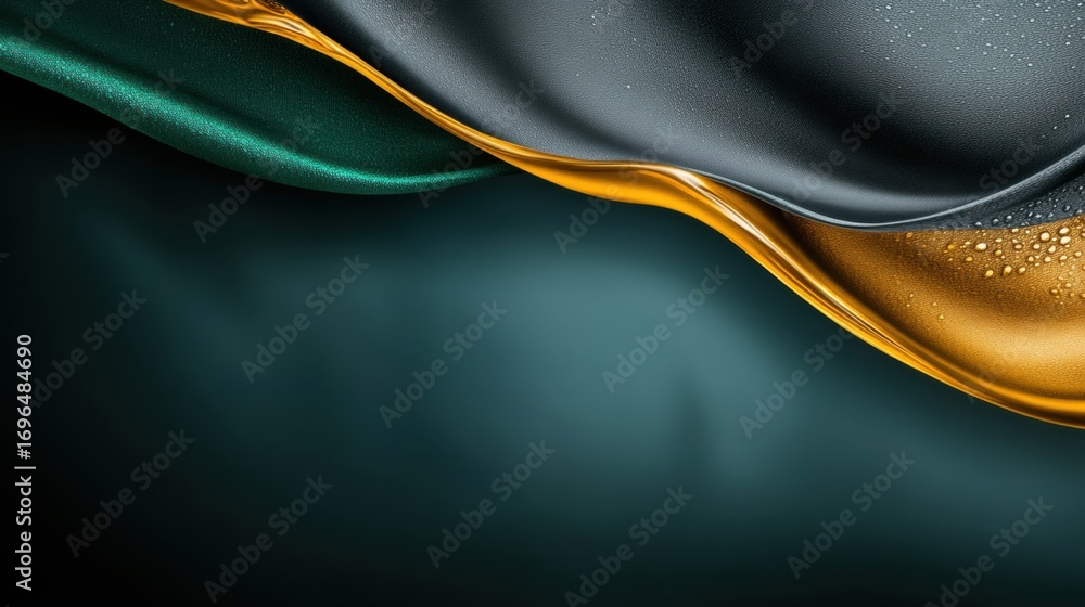 Poster Fluid patterns of glossy materials create a mesmerizing visual effect at dusk
