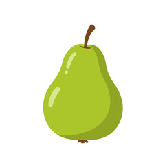 Vibrant green pear vector illustration, a fresh fruit icon for healthy diet concepts isolated on white