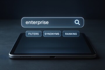 Modern technology showing the search bar. 