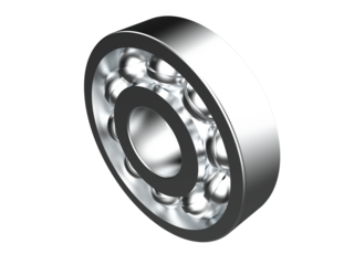 Advanced Automotive Ball Bearing: Shiny Chrome, 3D Render. Vital Mechanical Component for Power, Transportation and Industrial Machinery. Isolated HD PNG for Clean, Modern Design, Engineering and Tech