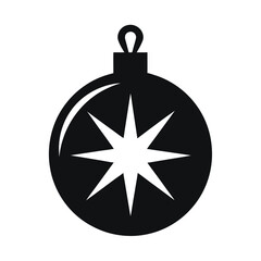 Obraz premium Black Silhouette Christmas Ornament with Starburst