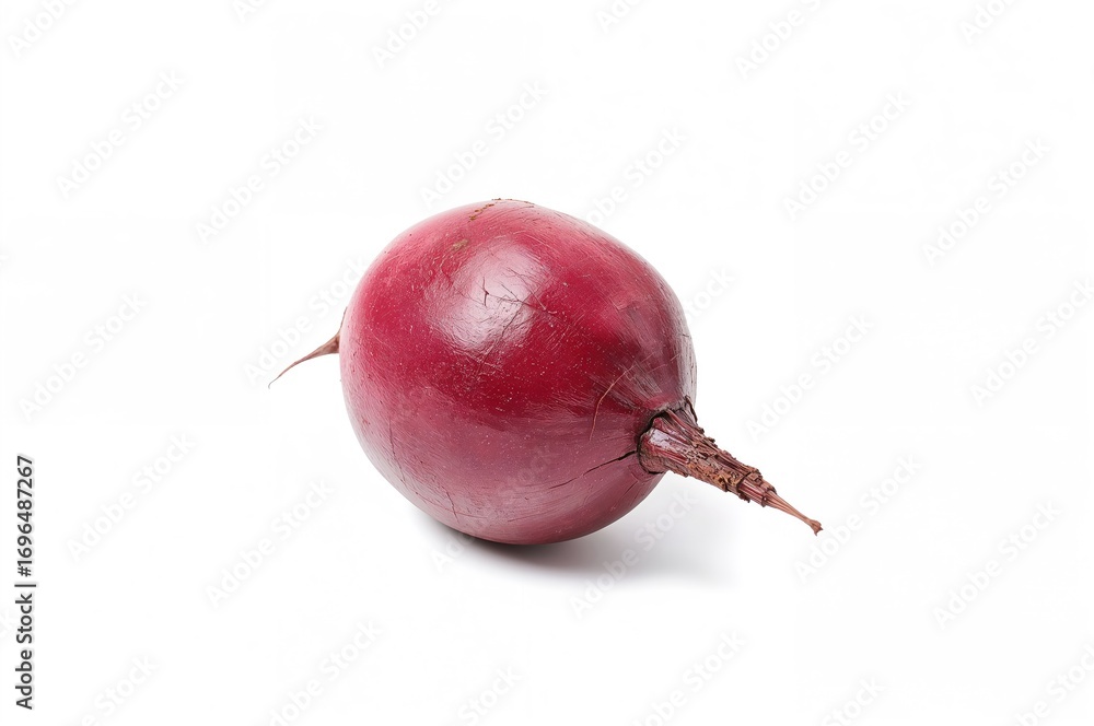 Poster red beetroot on a pure white backdrop with clipping path and complete focus