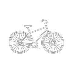 Detailed Line Drawing of a Classic Bicycle Illustrating Sustainable Transportation and Urban Lifestyle with Meticulous Outlines
