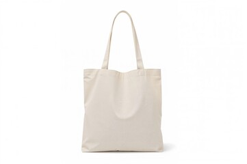 Blank canvas tote bag mockup isolated on a white backdrop