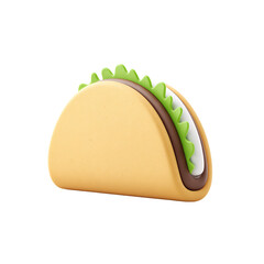 Isolated beef taco icon on a transparent for vibrant food designs