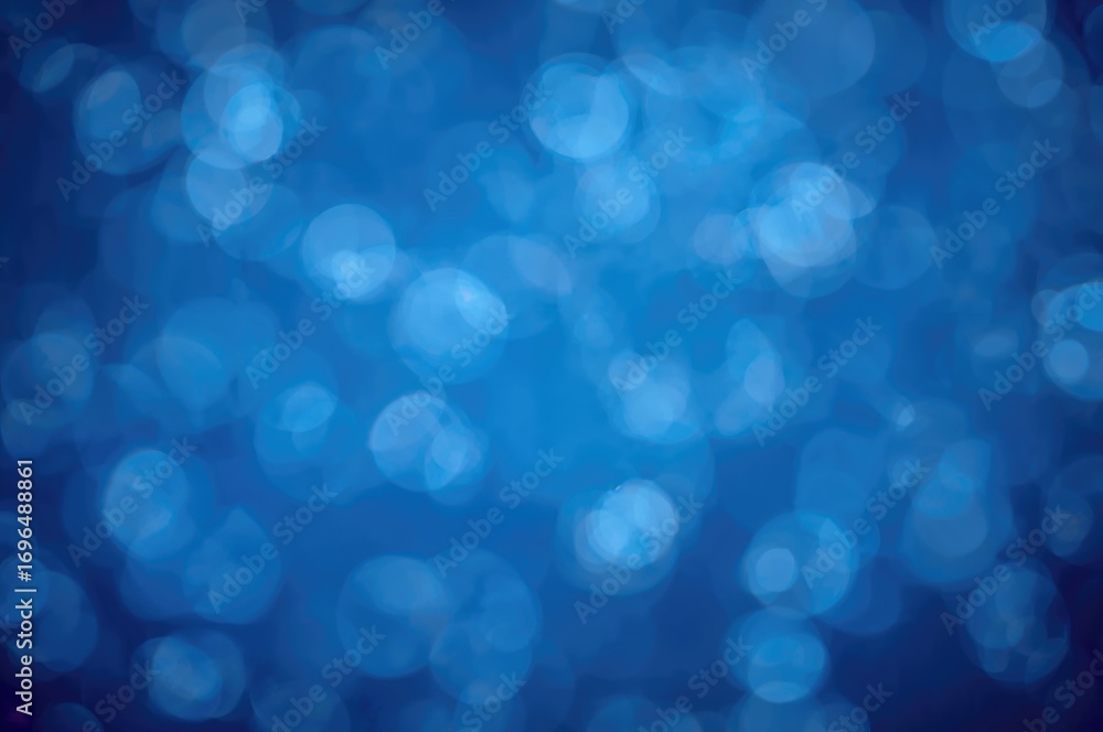 Poster blurred blue bokeh backdrop with empty space