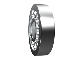 Advanced Automotive Ball Bearing: Shiny Chrome, 3D Render. Vital Mechanical Component for Power, Transportation and Industrial Machinery. Isolated HD PNG for Clean, Modern Design, Engineering and Tech