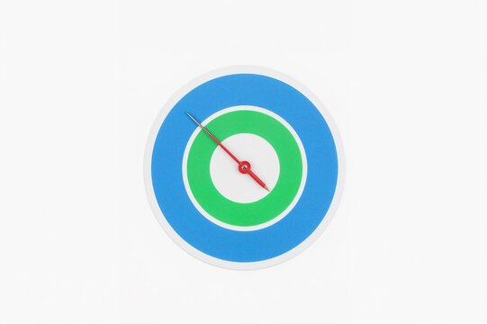 Comfort zone indicator with blue and green background and a red pointer