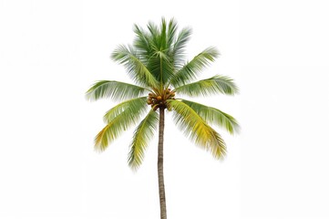 Lush green palm isolated against a white backdrop