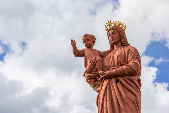 Historic Mary and Child statue in Le Puy-en-Velay, France