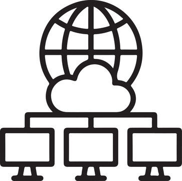 Global network connection with cloud computing and multiple computers