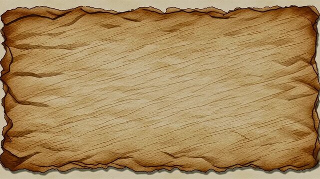 Scrolling parchment texture for a magical map reveal or antique document with animated fraying edges perfect for historical reenactment videos
