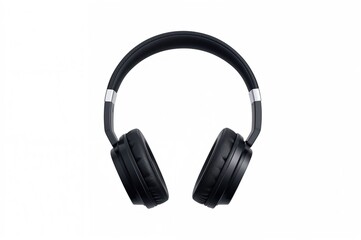 Fototapeta premium Dark headphones featuring a black core and white edging