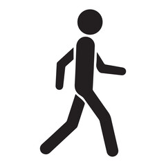 Black Silhouette Icon of a Person Walking Forward