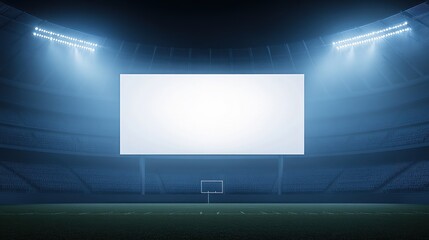 Empty jumbotron in illuminated stadium at night