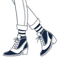 Clean outline icon of a pair of boots for footwear and fashion designs