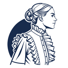 Simple vector icon of a classic women s blouse for fashion design