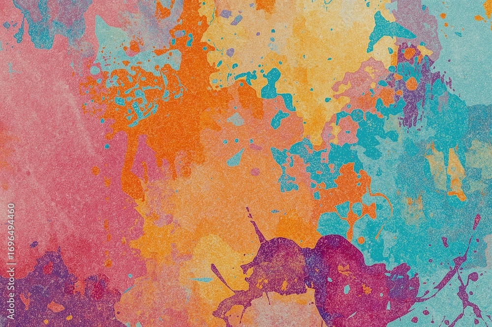 Poster abstract colorful design with grunge background and scratch effects