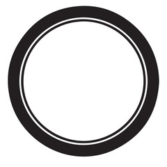 Minimalist Black Circle Frame on a White Background