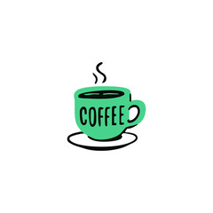 Simple black line drawing of a raccoon's head profile, with stylized leaves