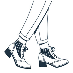 Stylish high heeled boots icon for fashion and footwear design