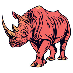 Obraz premium Illustration of a rhinoceros in a walking pose