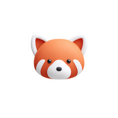 Fototapeta premium Red panda icon a transparent vibrant cartoon design fun and playful concept