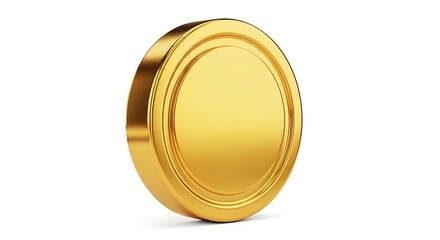 Shiny golden coin with subtle textured edge against