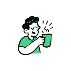 Cute black and white cartoon raccoon sitting