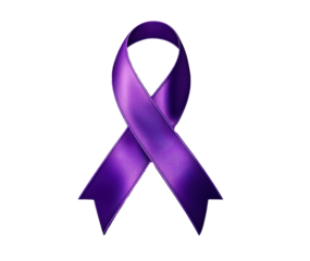 Purple Ribbon on Transparent Background